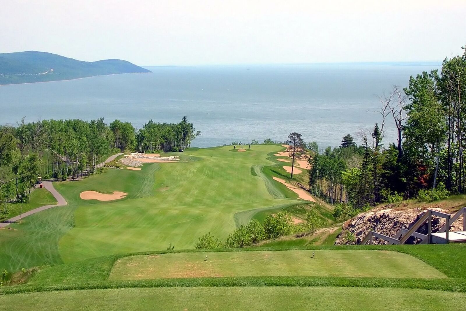 The golf course at Le Manoir Richelieu above the St. Lawrence